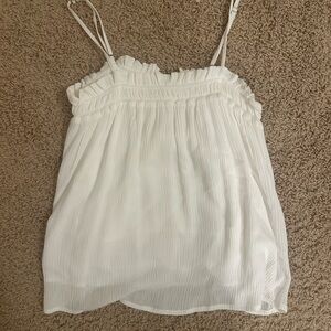Z Supply White Smocked Spaghetti Strap Camisole